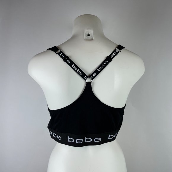 BEBE 3X PLUS SIZED Black logo sports BRA - Picture 4 of 5
